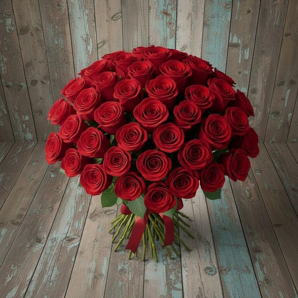Букет 55 Красных роз Фридом в Курсаково