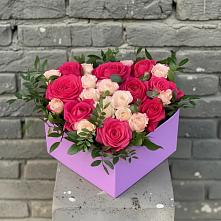 Цветочная композиция из Розы в коробке в Курсаково