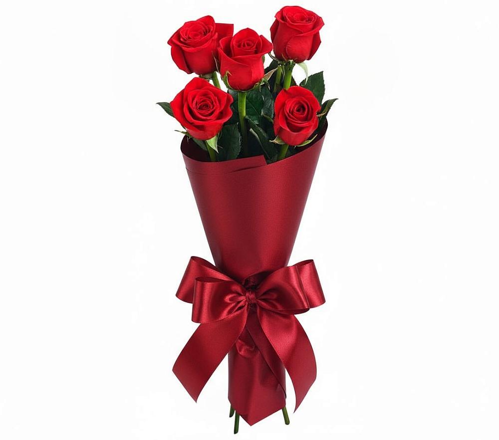 Букет 5 Красных роз Эдлесс Лав в Курсаково