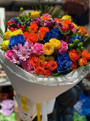 Букет цветов из: Розы и Хризантемы в Курсаково
