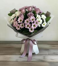 Букет цветов из:  Хризантемы и Розы в Курсаково