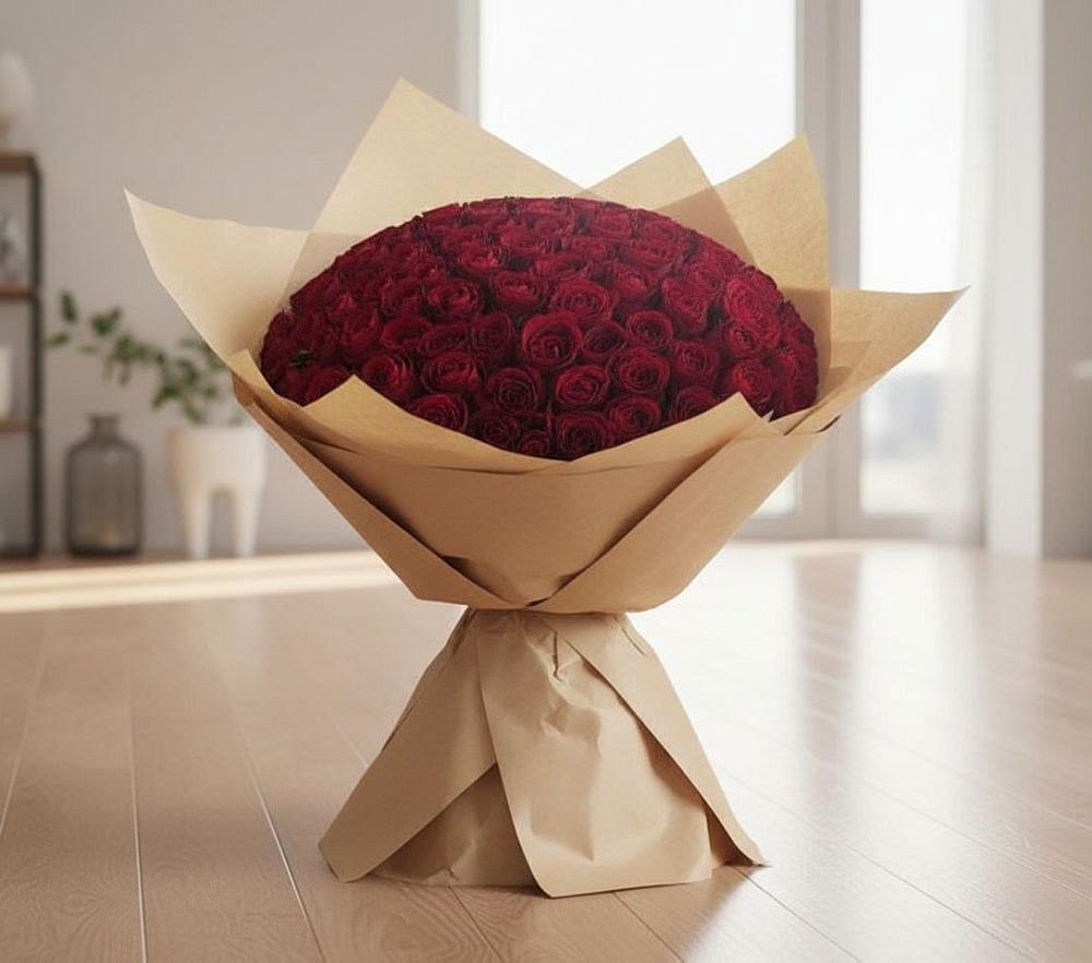 Букет 101 Красная роза в Курсаково