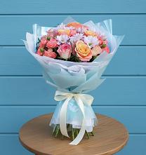 Букет цветов из:  Хризантемы и Розы в Курсаково